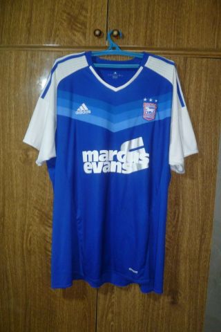 Ipswich Town Fc Adidas Football Shirt Home 2016/2017 Blue Jersey Men Size 2xl