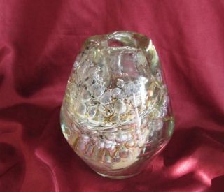 Vintage Italian Murano Air Bubbles Crystal Glass Vase 2.  5kg