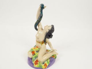 Karl Ens Volkstedt Nude Nymph With Snake Woman & Serpentine Porcelain Figurine