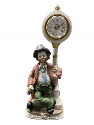 Waco “melody In Motion” - Clockpost Willie,  Vtg Hand Painted Porcelain Clown