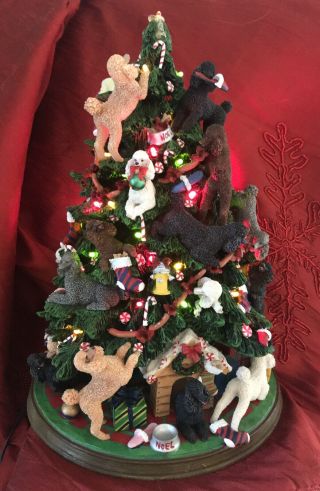 Danbury Poodle Dog Christmas Tree Lighted Figurine Retired Rare