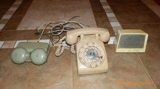 Vintage Rotary Telephone (1978) W/ Speaker Phone Box And Remote Outdoor Ringer