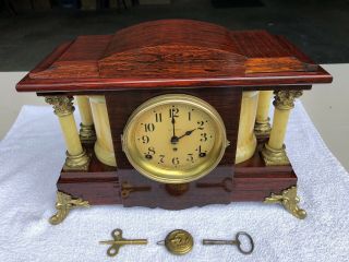 1910’s Antique Seth Thomas Adamantine Mantle Shelf Clock Correctly