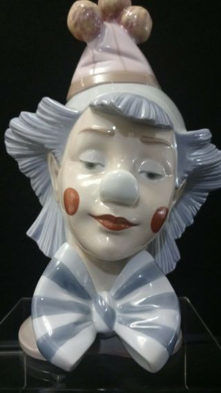 Lladro 5612 Reflecting Clown Head Bust Figure 10 " Retired.  Rare