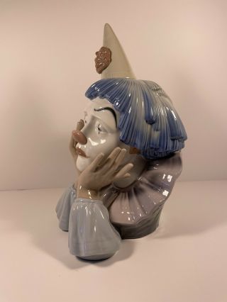 Lladro Porcelain ' Jester ' Head Sad Clown Bust Figurine 5129,  Retired 2