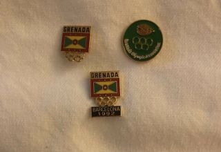 Grenada 1992 Olympic Pins (set Of 3)