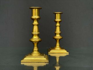Antique Traditional Colonial Brass Candlestick Holders by Rostand - a Pair 2