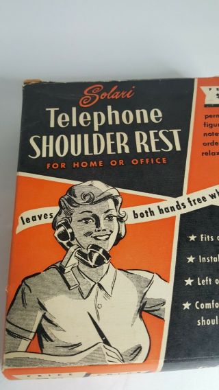 Vintage Solari Telephone Shoulder Rest Black 3