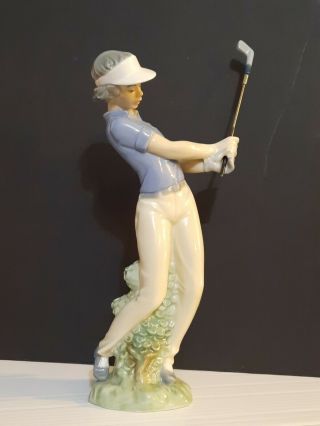 Nao By Lladro 0451g " Fore " Golfer 11 " Spain Porcelain Sculpture Figurine 1985