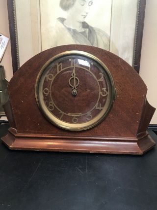 Vintage Electric Art Deco Mahogany Mantle Clock By Seth Thomas 6502.  Consol 7e