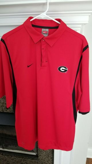 Team Nike Fit - Dry University Of Georgia Bulldogs (uga) Red Polo Large 48 "