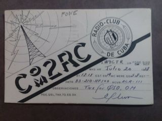 Co2rc - Habana,  Cuba - Radio Club De Cuba - 1938 - Qsl