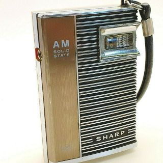 Vintage Sharp Am Solid State Portable Pocket Transistor Radio 1970 