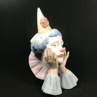 Lladro 5129,  Jester Clown Bust/Head,  Porcelain Sculpture,  Retired, 2