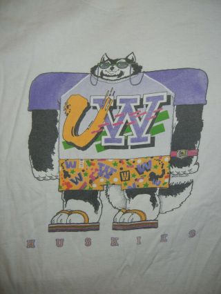 Vtg Early 90’s Washington Huskies T - Shirt Xl Uw Dawg Football