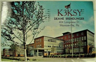 1961 Qsl Showing Westinghouse Lab K3ksy Deane Brendlinger,  Monroeville,  Pa.