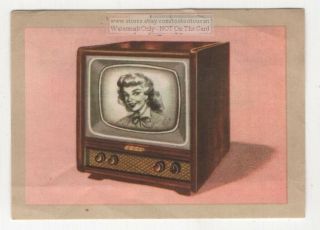 Early 1950s Cathode Tube Black And White Television Vintage Trade Ad Card