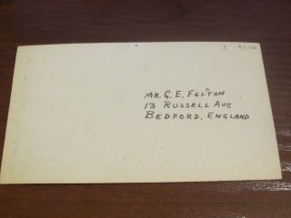 1937 Ship Amateur Ham Radio QSL Card W6BOY Hayward California USA Sent to UK 2