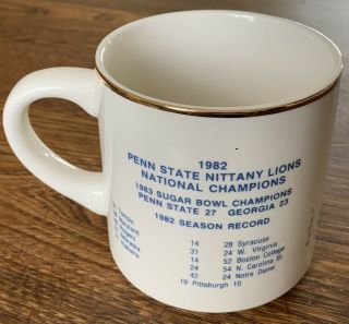 Vintage 1982 Penn State Nittany Lions National Champions Mug 2