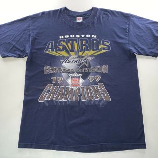 Vintage 1999 Men’s Mlb Houston Astros Champions Tee Shirt Blue Size X Large Rare