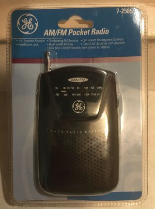 General Electric Ge Am/fm Pocket Radio 7 - 2585,