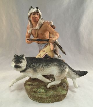 Franklin Fine Porcelain Figurine Wolf Runner By Robert F.  Murphy
