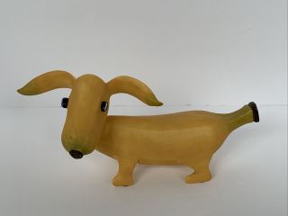 Enesco Home Grown Vegetable Collectible “banana Dachshund” Wiener Dog Figurine