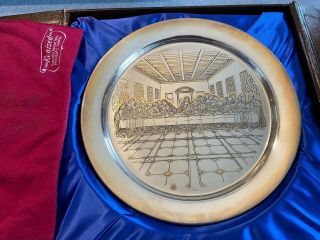 24kt Gold On Solid Sterling Silver " The Last Supper " Danbury Plate