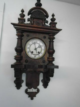 Antique - Walnut - German - Berliner/free Swinger - Wall Clock - Ca.  1890 - To Restore - - F116