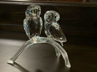 Swarovski Crystal Figurines Collectables: Owls On Branch