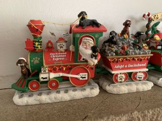 The Dachshund Christmas Express Dog Train Danbury Complete 6 Pc Set W/box