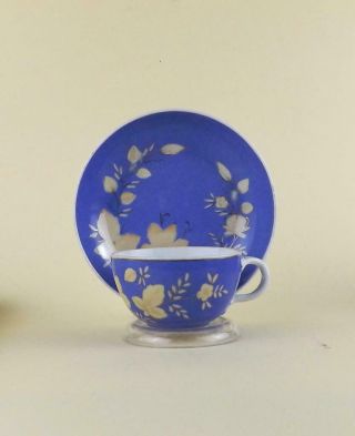 Antique Imperial Russian Porcelain Handpainted Floral Cup And Saucer By Gardner