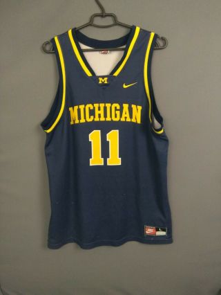 Michigan Wolverines Jersey Large Basketball Shirt Mens Trikot Camiseta Nike Ig93