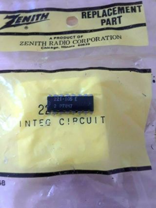Zenith 221 - 105 Integrated Circuit Repl Ecg701,  Nte701