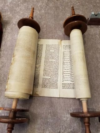 Antique Sefer Torah Written In Poland Or Central Europe C.  1880.  Judaica