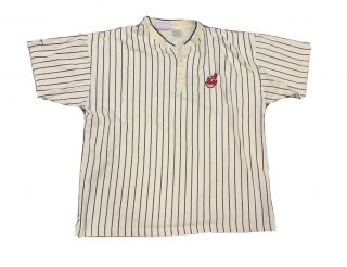 Vtg 90’s Cleveland Indians Pinstripe Reebok Jersey Shirt Size Xl