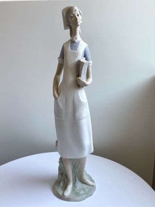 Vintage Lladro 4603 Nurse Large 14 1/4 " Tall Porcelain Matte Finish