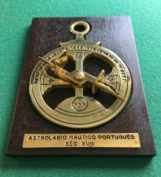 Antique And Rare Portuguese Astrolabe Made Of Brass,  Xvii Century