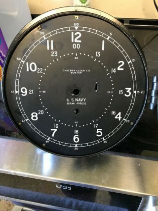 Vintage Chelsea Ship Clock Us Navy Bakelite Case & Dail Parts Only 49923e