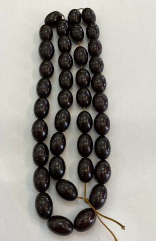 very rare Antique Red Cherry Amber Faturan Bakelite Prayer Beads Tasbih 2