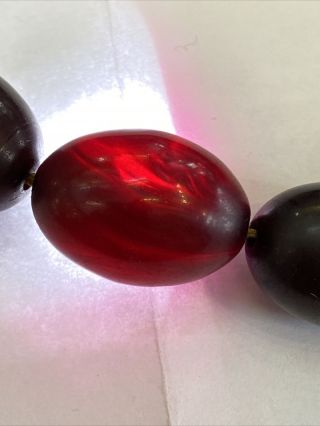 very rare Antique Red Cherry Amber Faturan Bakelite Prayer Beads Tasbih 5