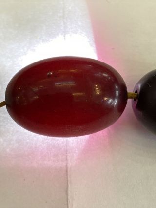 very rare Antique Red Cherry Amber Faturan Bakelite Prayer Beads Tasbih 6