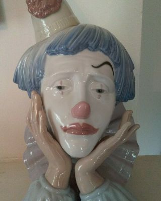 Lladro Figurine 5129,  Clown Jester Head Bust,  Handmade In Spain,  Exc 2
