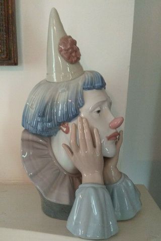 Lladro Figurine 5129,  Clown Jester Head Bust,  Handmade In Spain,  Exc 3
