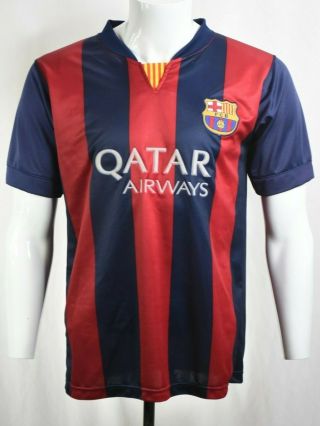 Lionel Messi 10 Fc Barcelona Mens Small Soccer Football Jersey Red Blue Stripe
