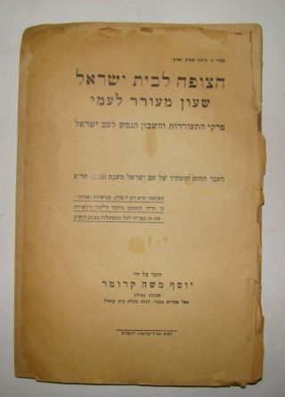 Rare Jewish Judaica 1935 Book Warning Nazi Danger Pre Ww2 הצופה לבית ישראל