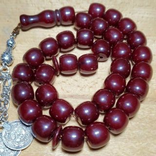 8X islamic arab 33 Prayer Beads amber faturan oval multi color bakelite rosary 2