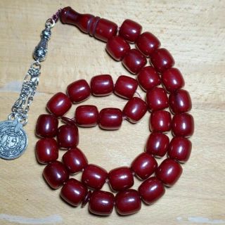 8X islamic arab 33 Prayer Beads amber faturan oval multi color bakelite rosary 5