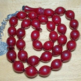 8X islamic arab 33 Prayer Beads amber faturan oval multi color bakelite rosary 6