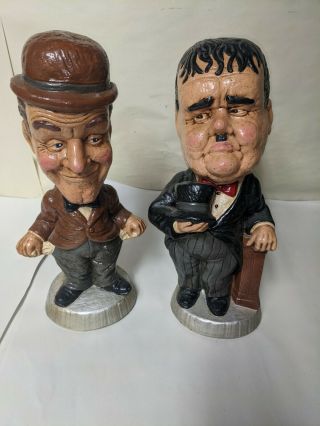 Laurel And Hardy Chalkware Statues 14 " Tall